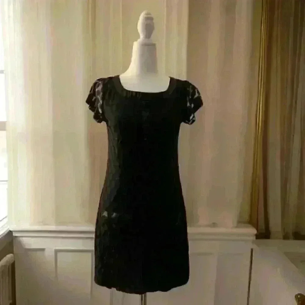 EN focus studio Black Polka Dot Dress Size 6
